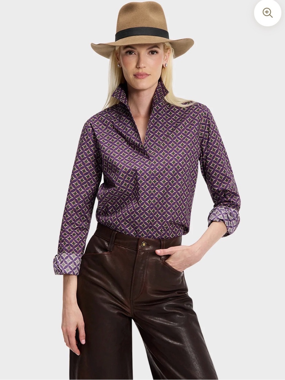 NWT Sarah Alexander Signature Four Seasons Blouse Cotton Purple Green 12